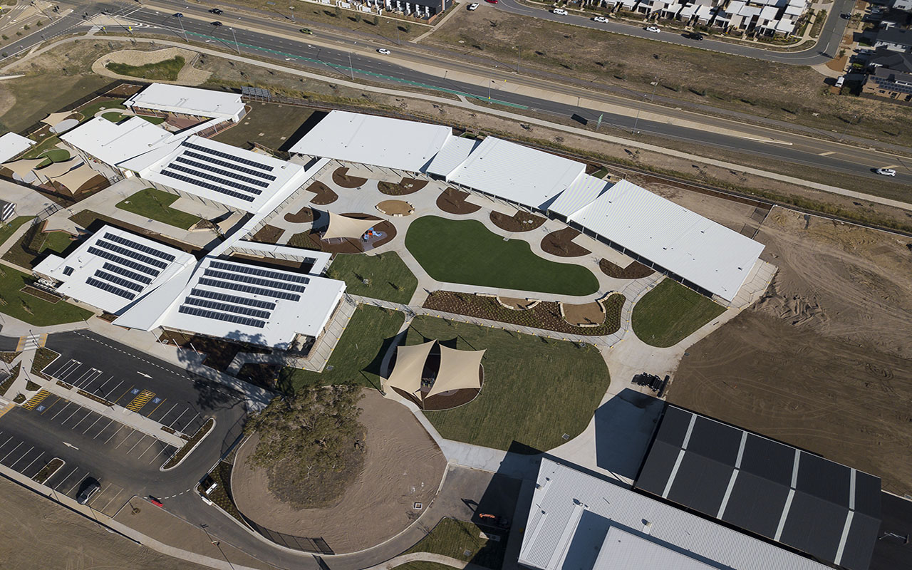 Aerial photo, Taylor Primary School, Taylor, ACT, 11 March, 2019, for JOSS Construction,  photo by Geoff Comfort, +61 411 268 146, Geoff Comfort Photography, Canberra Photographer