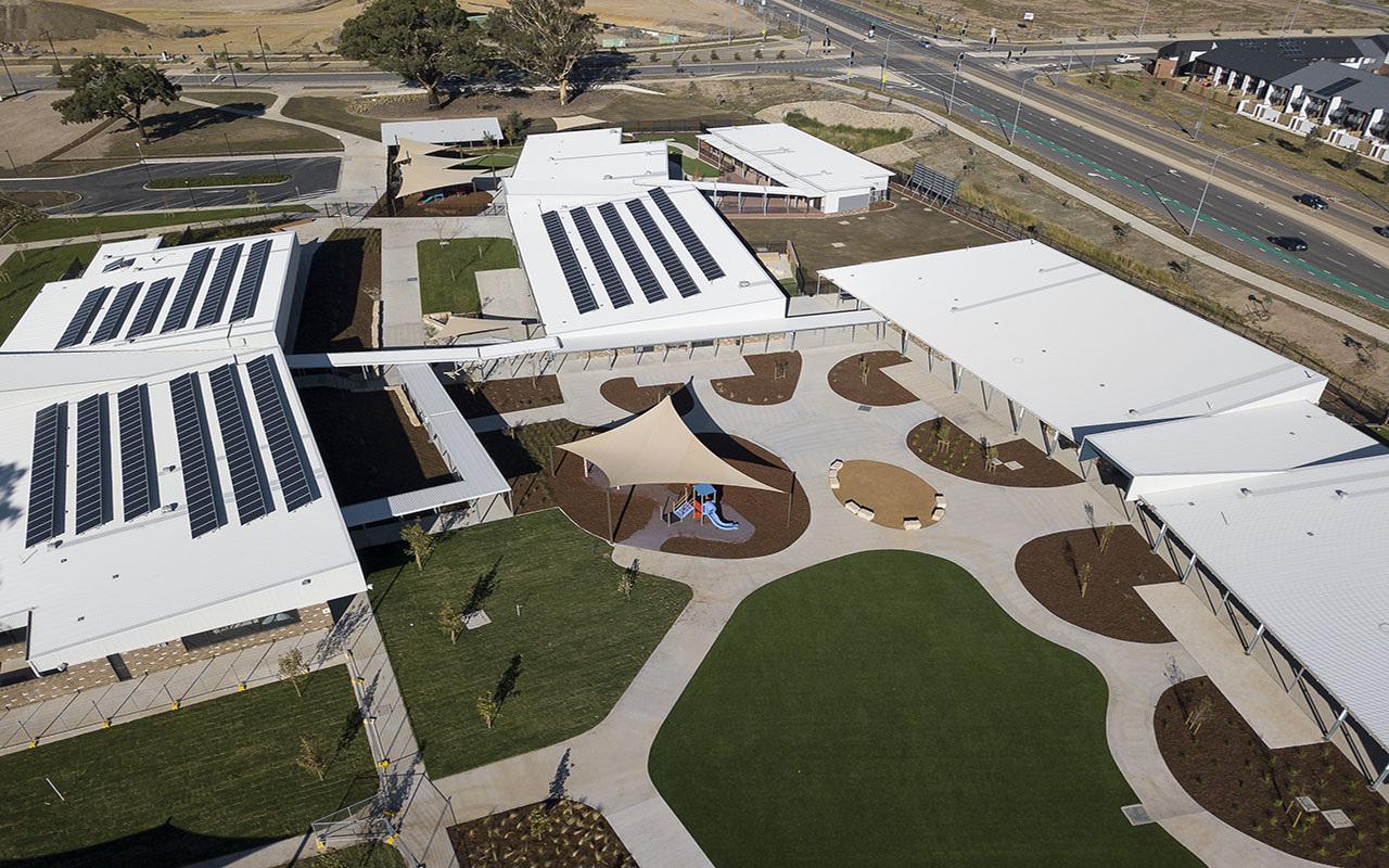 Aerial photo, Taylor Primary School, Taylor, ACT, 11 March, 2019, for JOSS Construction,  photo by Geoff Comfort, +61 411 268 146, Geoff Comfort Photography, Canberra Photographer